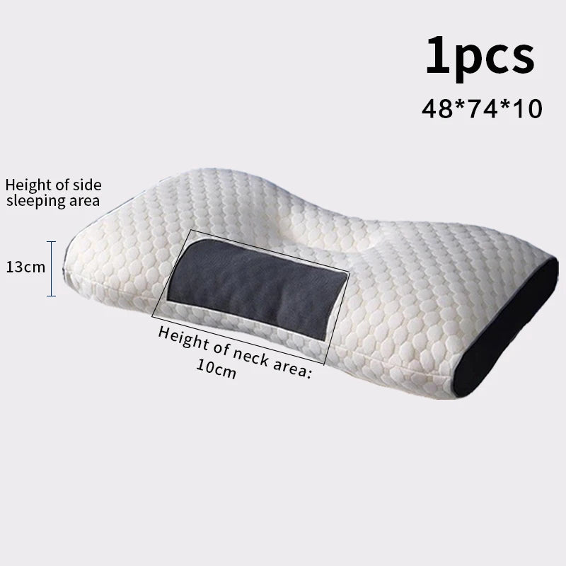 New Neck Pillow Help Sleep and Protect the Neck Cervical Orthopedic Household Soybean Fiber Massage SPA Pillow for Sleeping