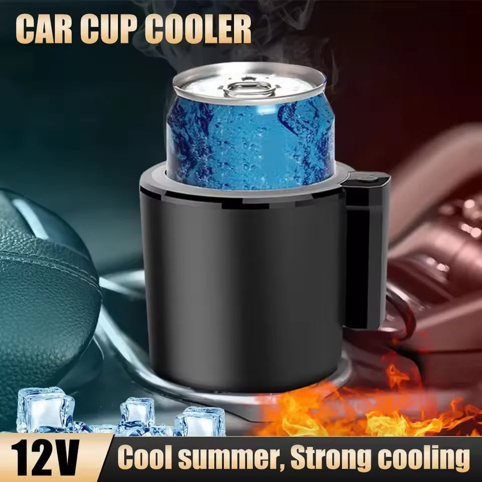 2 in 1 Portable Smart Car Cup Cooler Warmer Drinks Holder Home Fast Refrigeration Cooling Heating Mini Touch Screen Beverage Mug