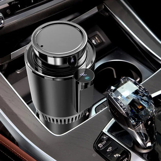 2 in 1 Portable Smart Car Cup Cooler Warmer Drinks Holder Home Fast Refrigeration Cooling Heating Mini Touch Screen Beverage Mug
