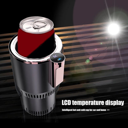 2 in 1 Portable Smart Car Cup Cooler Warmer Drinks Holder Home Fast Refrigeration Cooling Heating Mini Touch Screen Beverage Mug